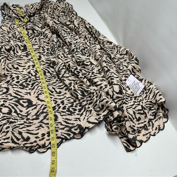 ASOS curve scollop Elegant brown and Cream Patterned Dress size 20 nwt - Picture 5 of 10